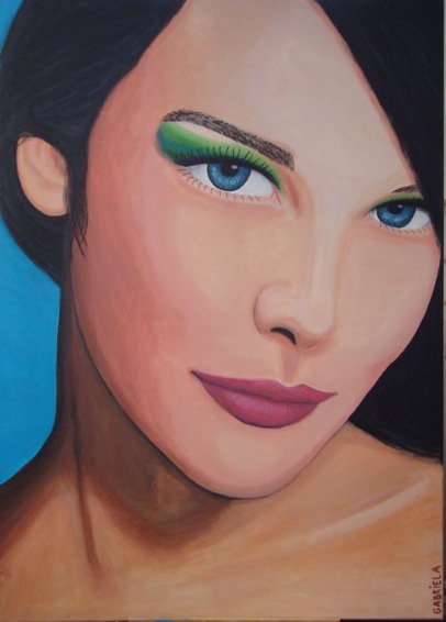portret van een vrouw acrylverf op doek cursus schilderen Atelier van biesbergen tilburg