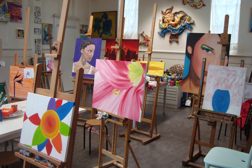 schilderlessen schildercursus in een atelier in de binnenstad van Tilburg 