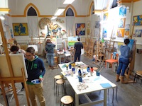 schilderlessen in een atelier in tilburg