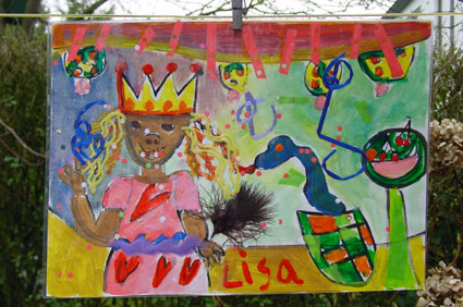  placemat van prinses gemaakt op creatief kinderfeestje bij Atelier van Biesberegn